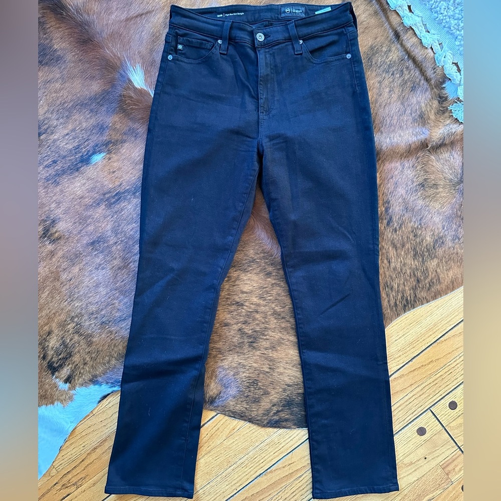 AG Mari High-Rise Slim Straight Leg Jeans.